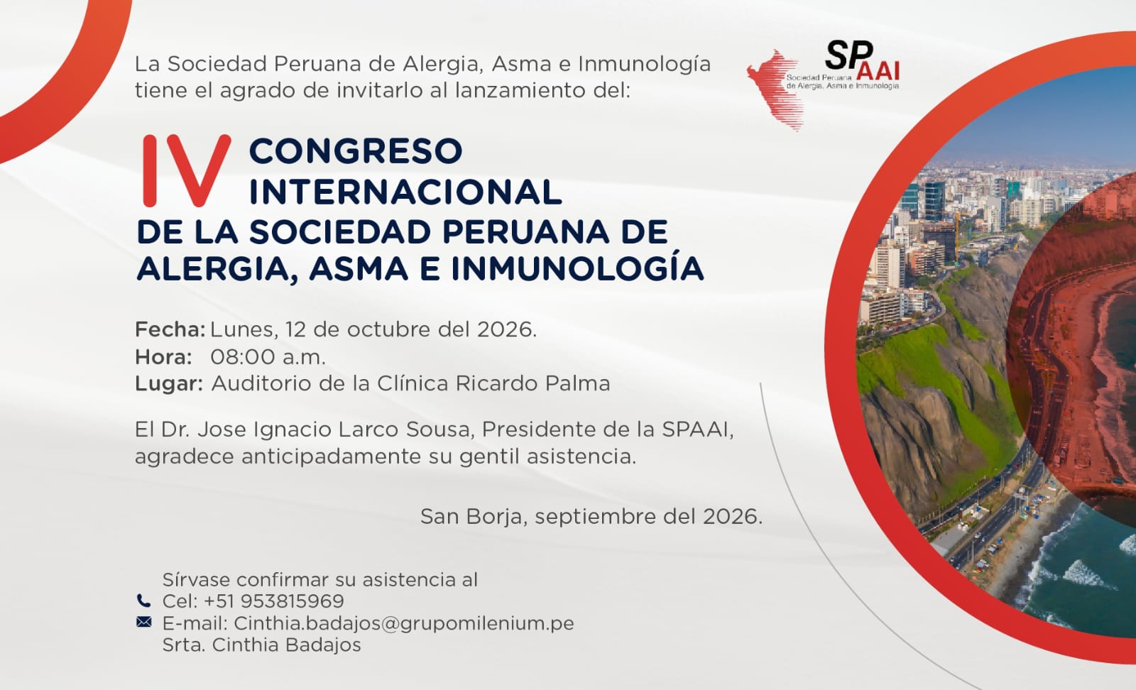 El IV Congreso Internacional de la Sociedad Peruana de Alergia, Asma e Inmunología